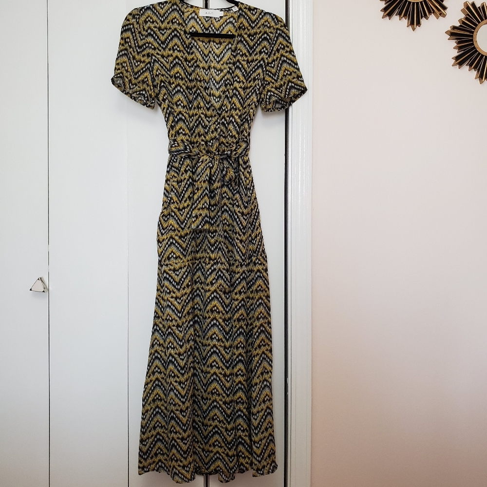 ALC Black and White V-Neck Sundress